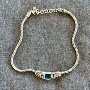 Brighton Silver Necklace with Blue Accent